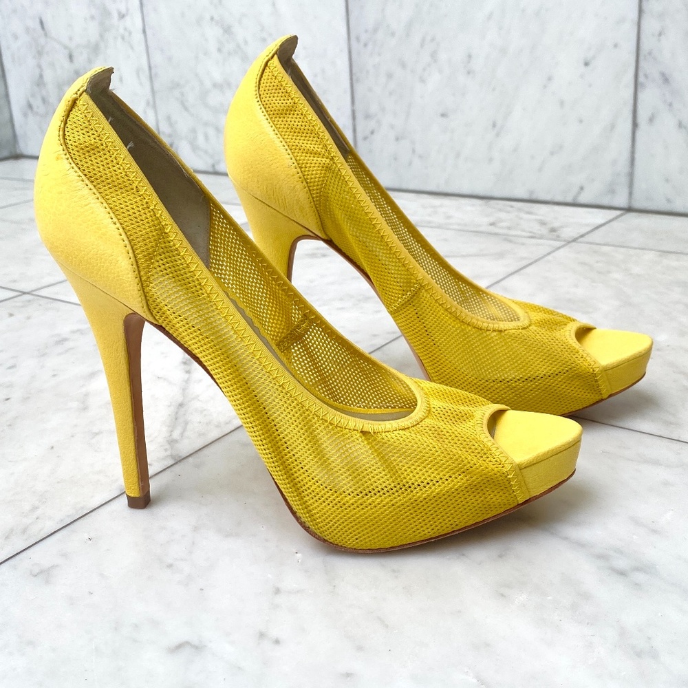 Report Signature Yellow Open Toe Platform Pumps S… - image 1